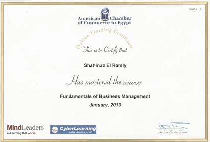 Fundamentals of Business Mngmnt Certificate